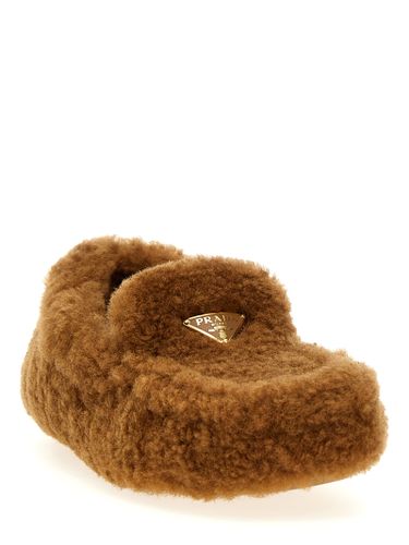 Lamb Leather Slip-On Women's Loafers - Prada - Modalova