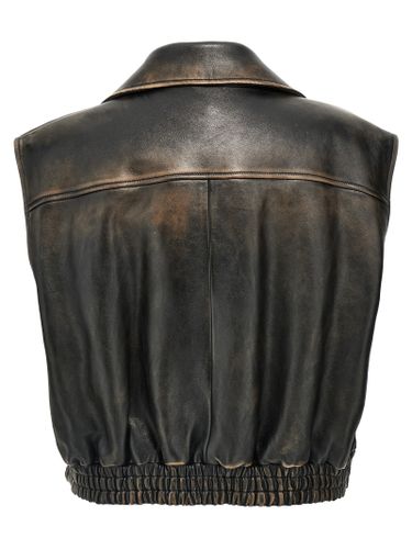Lamb Leather Sleeveless Women's Jacket - Miu Miu - Modalova