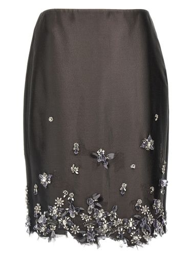 Prada Gray Silk Midi Women's Skirt - Prada - Modalova