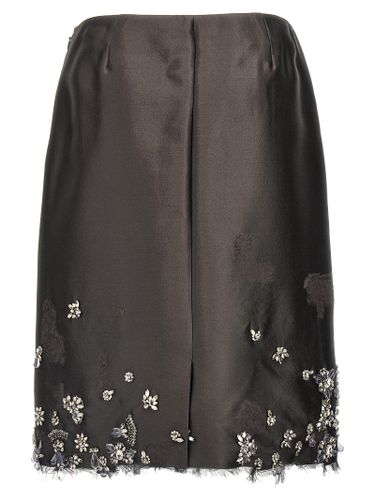 Prada Gray Silk Midi Women's Skirt - Prada - Modalova