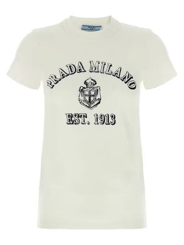 Prada White Cotton Women's T-Shirt - Prada - Modalova