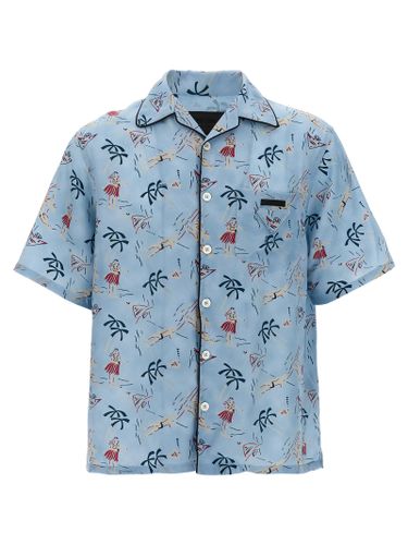 Prada Blue Viscose Men's Blouse - Prada - Modalova