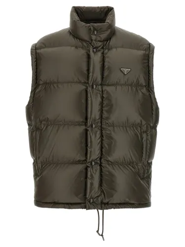 Recycled Polyamide Full-Length Men's Jacket - Prada - Modalova
