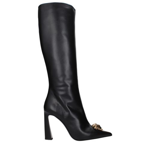 Leather High Heel Women's Boots - Versace - Modalova