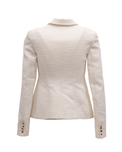 Off-White Tailored Blazer with Gold Stud Women's Buttons - Valentino Garavani - Modalova