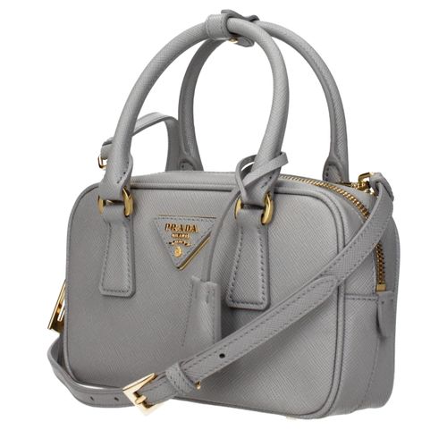 Prada Gray Leather Women's Handbag - Prada - Modalova