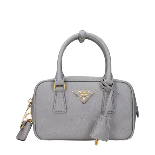 Prada Gray Leather Women's Handbag - Prada - Modalova