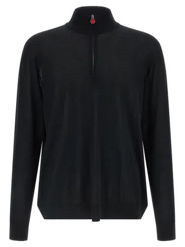 Kiton Black Wool Men's Cardigan - Kiton - Modalova