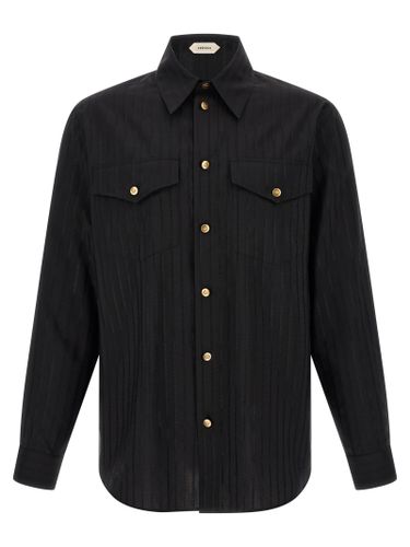 Versace Black Cotton Men's Blouse - Versace - Modalova