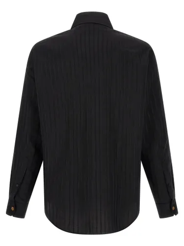 Versace Black Cotton Men's Blouse - Versace - Modalova