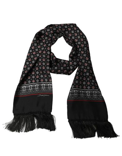 Silk Crown Fringed Neck Shawl Men's Scarf - Dolce & Gabbana - Modalova