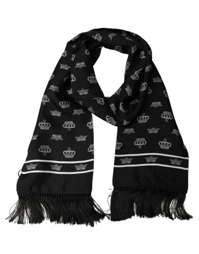 Silk Crown Fringed Neck Shawl Men's Scarf - Dolce & Gabbana - Modalova