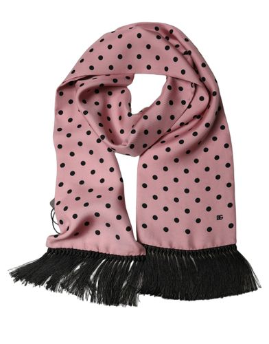 Polka Dot Silk Fringed Lace Stole Men's Scarf - Dolce & Gabbana - Modalova
