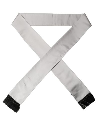 Light Gray Satin Silk Fringed Lace Stole Men's Scarf - Dolce & Gabbana - Modalova