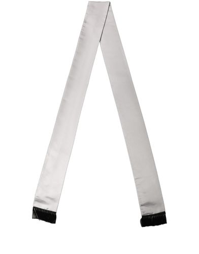 Light Gray Satin Silk Fringed Lace Stole Men's Scarf - Dolce & Gabbana - Modalova