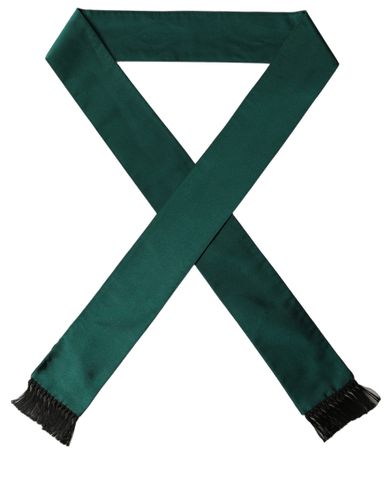 Men Green Satin Silk Fringed Lace Men's Stole - Dolce & Gabbana - Modalova