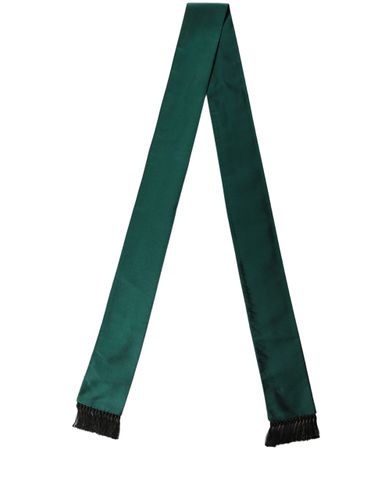 Men Green Satin Silk Fringed Lace Men's Stole - Dolce & Gabbana - Modalova