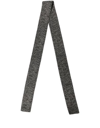Black White Herringbone Tweed Shawl Men's Scarf - Dolce & Gabbana - Modalova