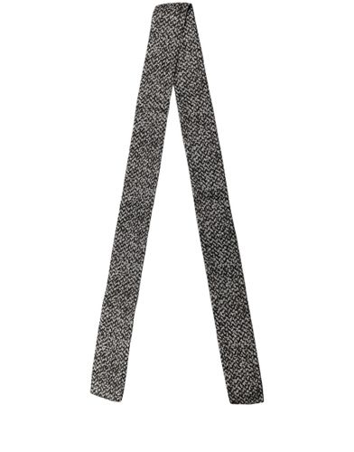 Black White Herringbone Tweed Shawl Men's Scarf - Dolce & Gabbana - Modalova
