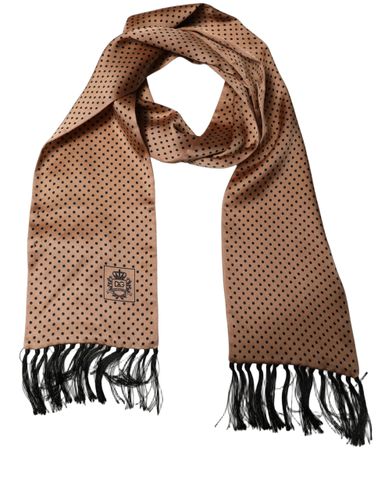 Silk Dotted Fringed Neck Shawl Men's Scarf - Dolce & Gabbana - Modalova