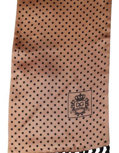 Silk Dotted Fringed Neck Shawl Men's Scarf - Dolce & Gabbana - Modalova