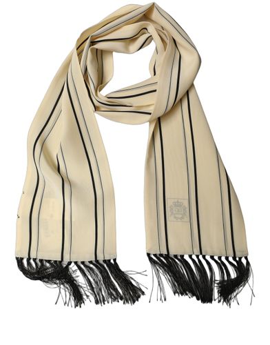 Silk Striped Fringed Neck Shawl Men's Scarf - Dolce & Gabbana - Modalova