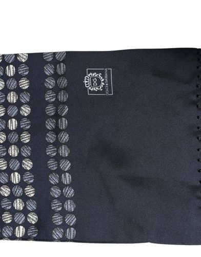 Men Geometric Dot Silk Fringed Neck Shawl Men's Scarf - Dolce & Gabbana - Modalova