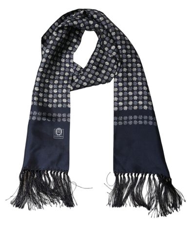 Men Geometric Dot Silk Fringed Neck Shawl Men's Scarf - Dolce & Gabbana - Modalova