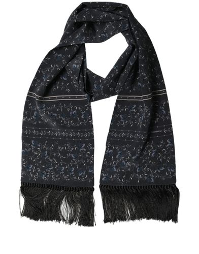 Floral Silk Fringed Neck Shaw Men's Scarf - Dolce & Gabbana - Modalova