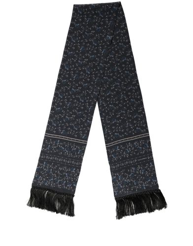 Floral Silk Fringed Neck Shaw Men's Scarf - Dolce & Gabbana - Modalova
