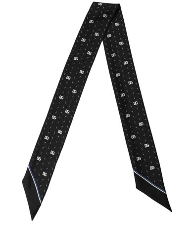 Silk DG Logo Men Skinny Shawl Men's Scarf - Dolce & Gabbana - Modalova