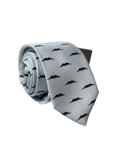 Mustache Silk Adjustable Necktie Men's Accessory (Pre-Owned) - Dolce & Gabbana - Modalova