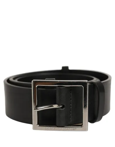 Leather Silver Tone Square Buckle Men's Belt (Pre-Owned) - Dolce & Gabbana - Modalova