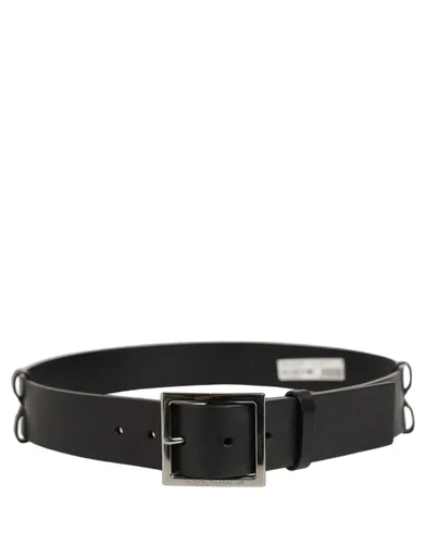 Leather Silver Tone Square Buckle Men's Belt (Pre-Owned) - Dolce & Gabbana - Modalova