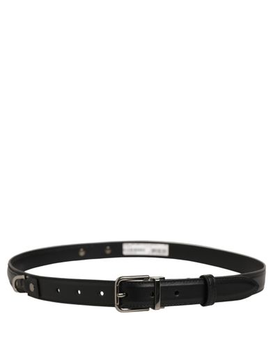 Leather Silver Tone Metal Buckle Men's Belt - Dolce & Gabbana - Modalova