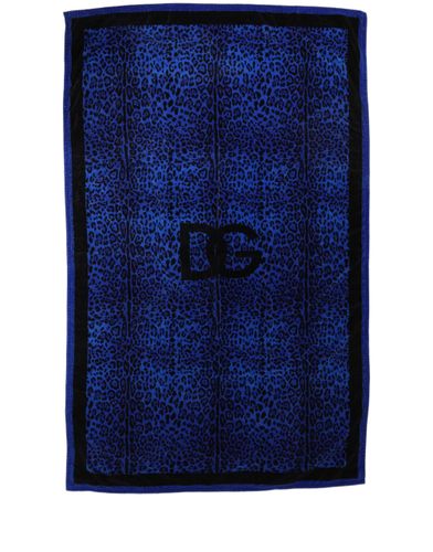 Leopard DG Logo 100% Cotton Beach Women's Towel - Dolce & Gabbana - Modalova