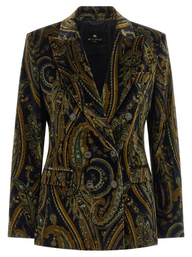 Etro Blue Cotton Women's Blazer - Etro - Modalova