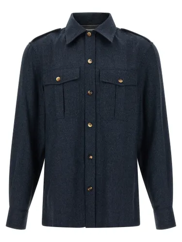 Virgin Wool Men's Blouse - Brunello Cucinelli - Modalova