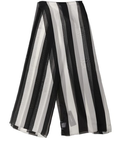 Black White Stripe Silk Shawl Stole Women's Scarf - Dolce & Gabbana - Modalova