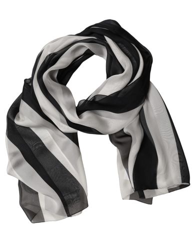 Black White Stripe Silk Shawl Stole Women's Scarf - Dolce & Gabbana - Modalova