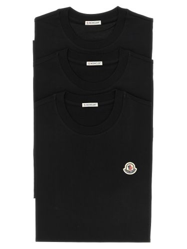 Moncler Black Cotton Men's T-Shirt - Moncler - Modalova