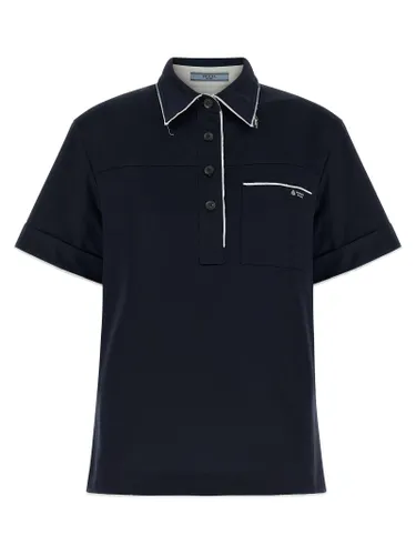 Cotton Polo Women's Shirt - Prada - Modalova
