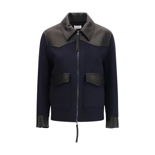 Wool Oves Aries Leather Women's Jacket - P.A.R.O.S.H. - Modalova