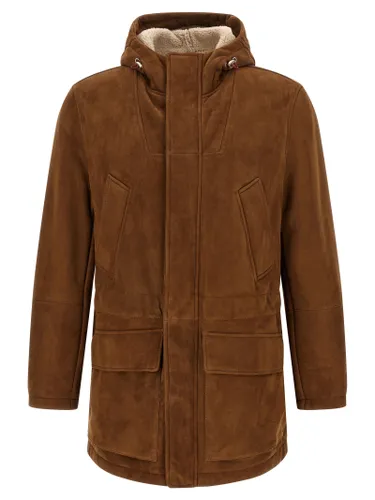 Lamb Leather Leather Men's Jacket - Brunello Cucinelli - Modalova
