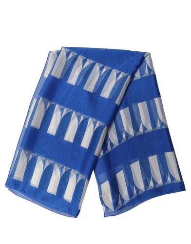 Blue White Patterned Square Foulard Women's Scarf - Dolce & Gabbana - Modalova
