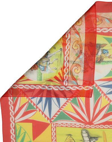 Silk Carretto Print Foulard Women's Scarf - Dolce & Gabbana - Modalova