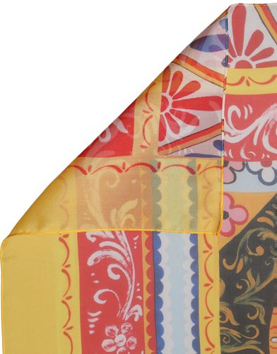 Silk Printed Square Foulard Women's Scarf - Dolce & Gabbana - Modalova