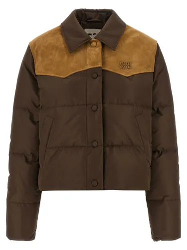 Recycled Polyester Full-Length Women's Jacket - Miu Miu - Modalova