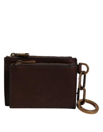 Leather Logo Embossed Key Chain Coin Purse Women's Wallet - Dolce & Gabbana - Modalova