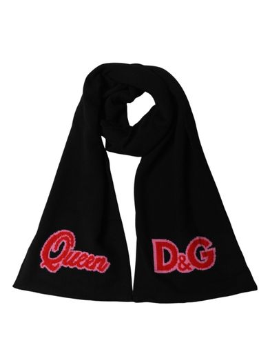 D&G Queen Cashmere Knitted Shawl Women's Scarf - Dolce & Gabbana - Modalova